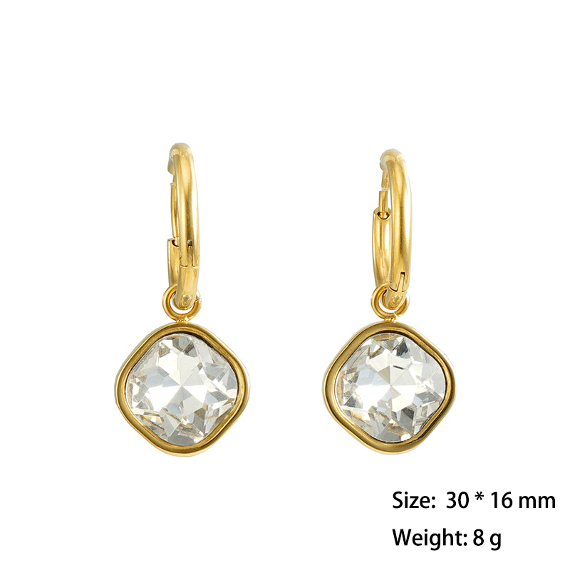 Delicate Coloured Zircon Huggie Earrings in 316L Surgical Stainless Steel