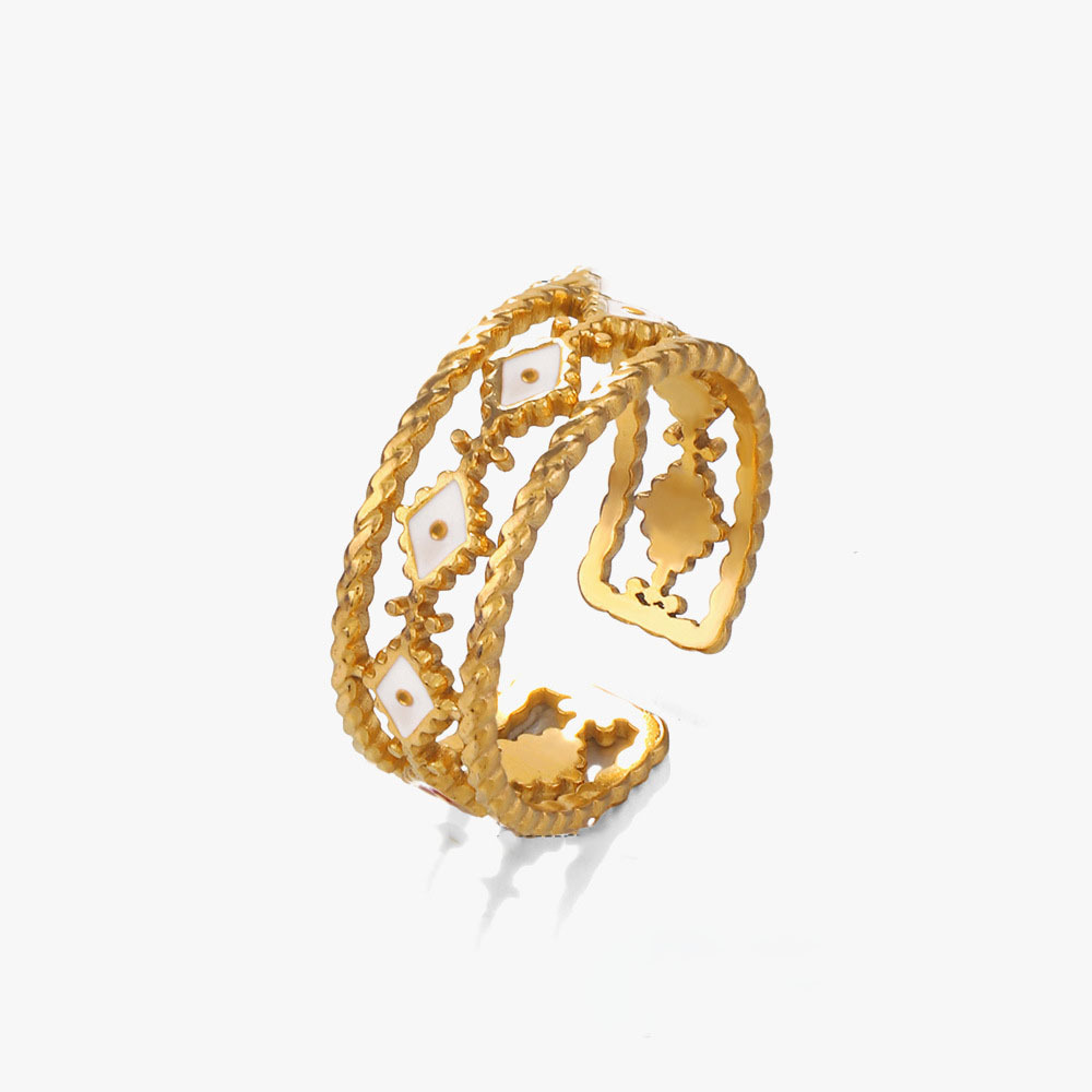 Ethnic Style Devil's Eye Colourful Oil Drip Stainless Steel Ring