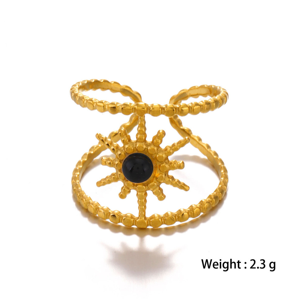 Minimalist Shell Flower Wrap Ring in PVD Gold Plated Stainless Steel