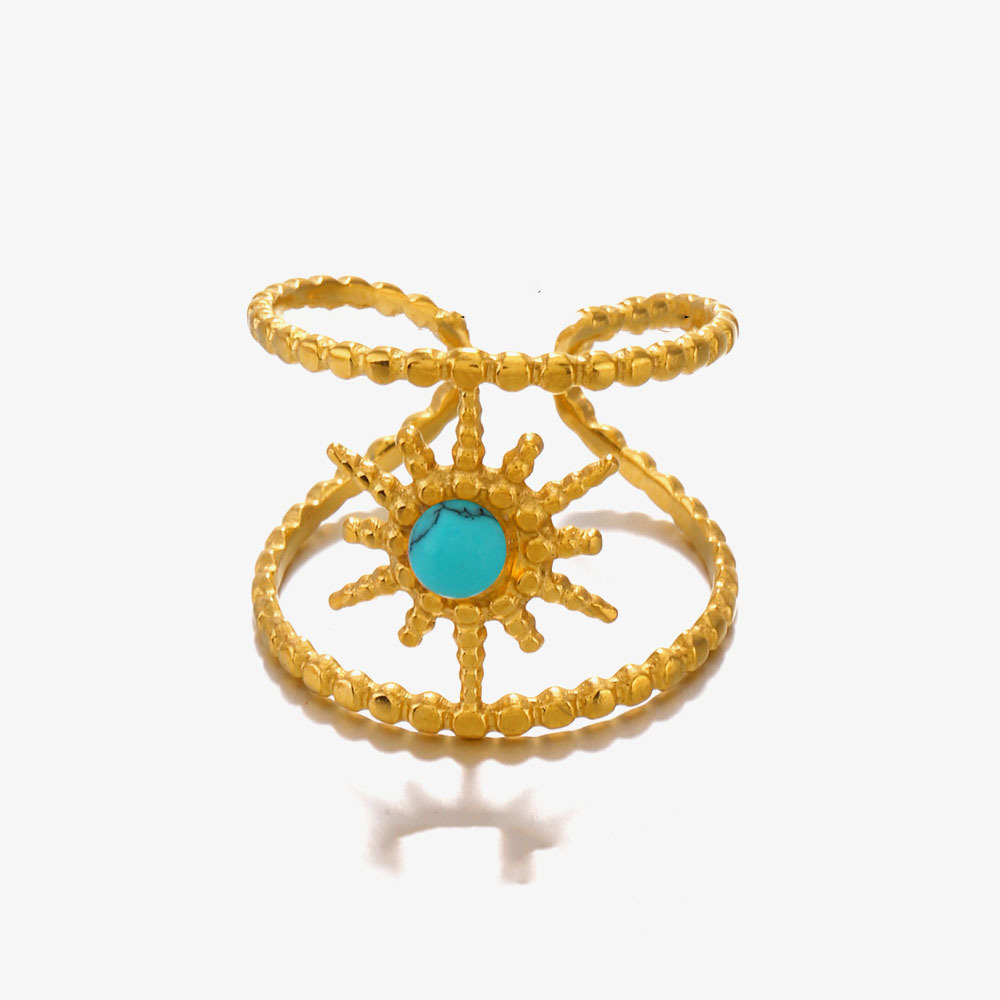 Minimalist Shell Flower Wrap Ring in PVD Gold Plated Stainless Steel