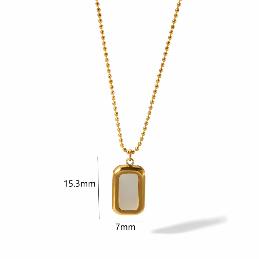 Stainless Steel  Glossy Rounded  Shells Pendant Necklace