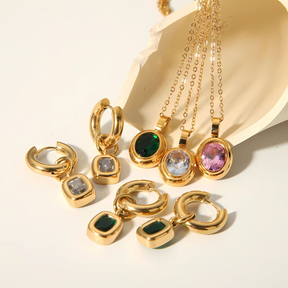 Stainless Steel Zirconia Pendant Necklace