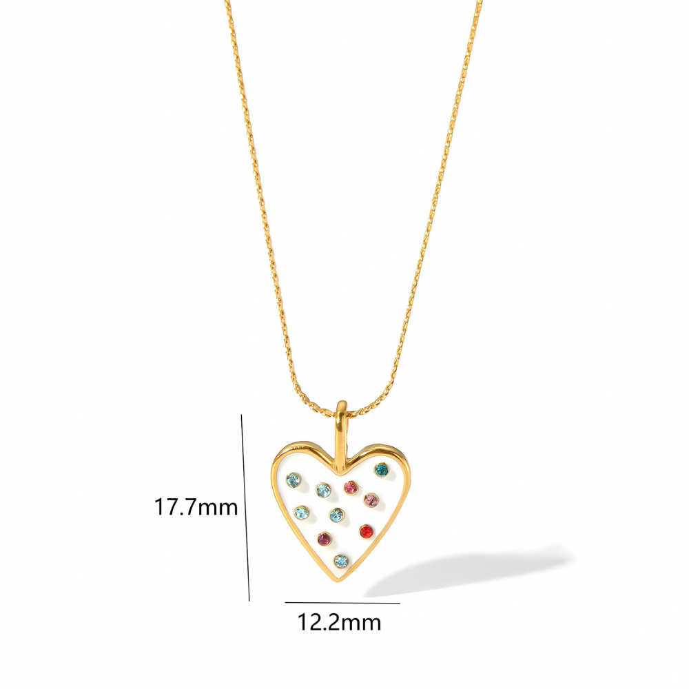 Stainless Steel Enamel Pendant Necklace