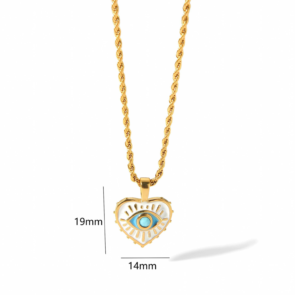 Stainless Steel Enamel Pendant Necklace