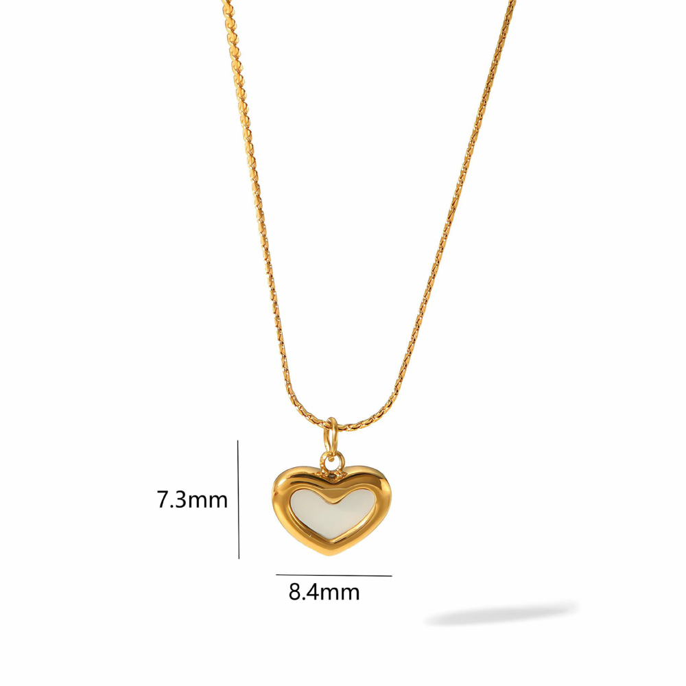Stainless Steel  Glossy Shells Pendant Necklace
