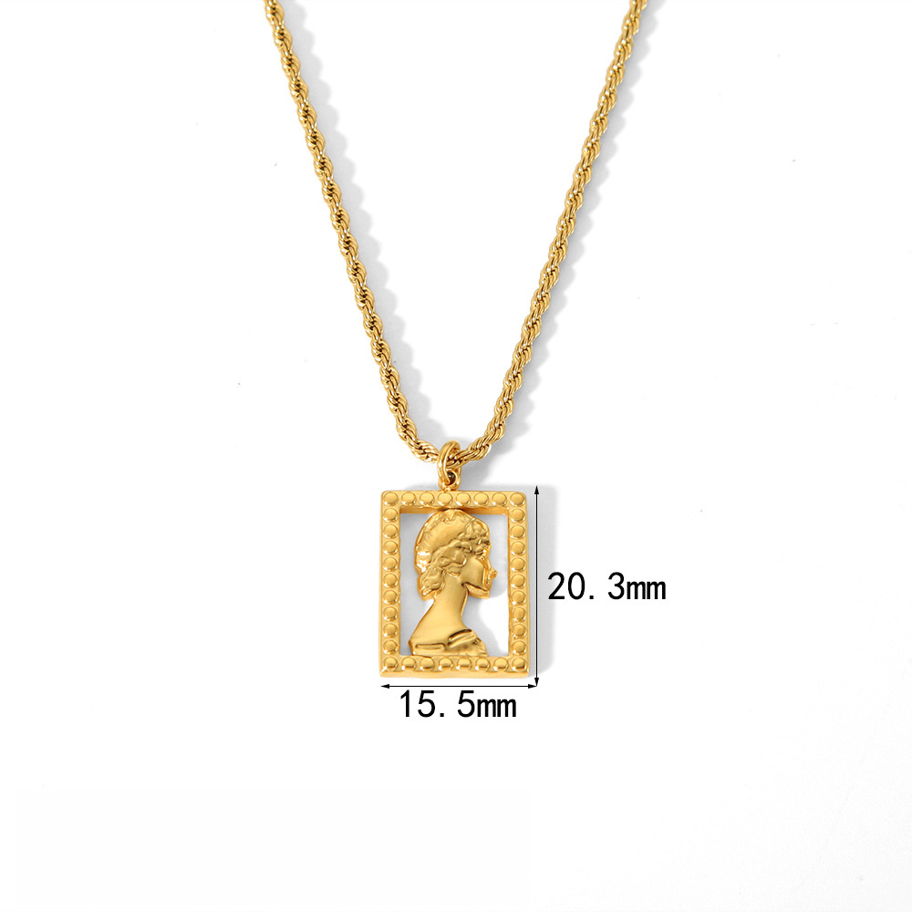 PVD Plated Stainless Steel  Pendant Necklace