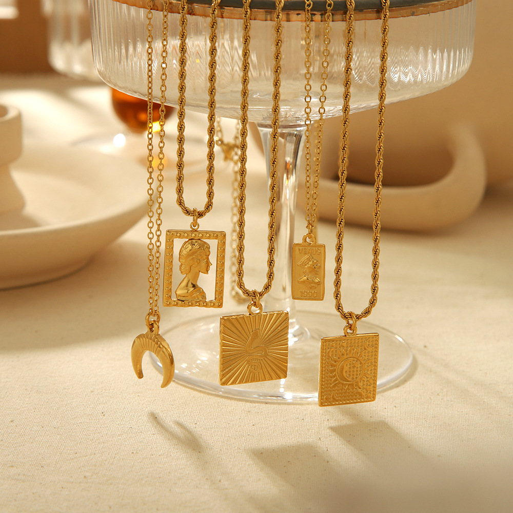 PVD Plated Stainless Steel  Pendant Necklace