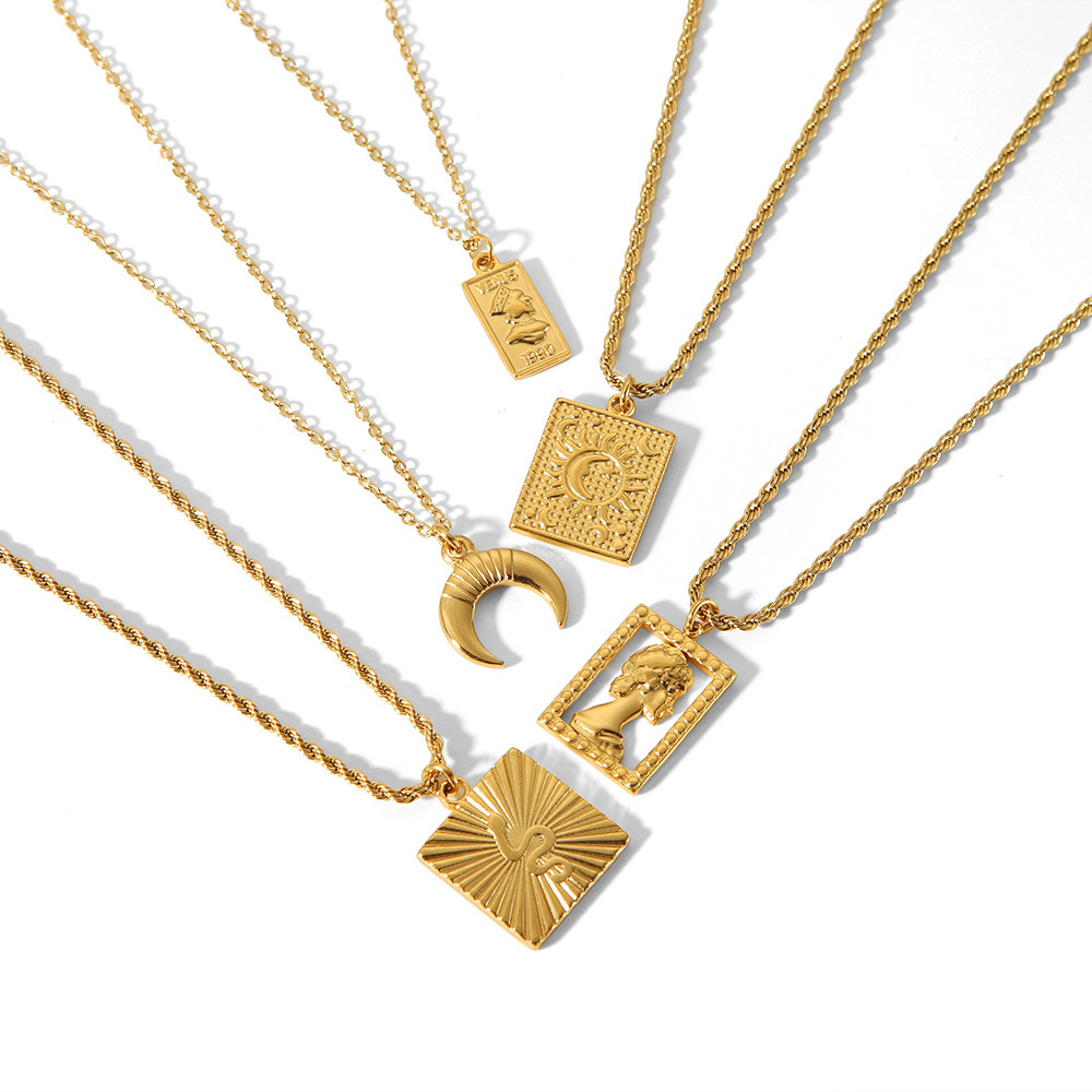 PVD Plated Stainless Steel  Pendant Necklace