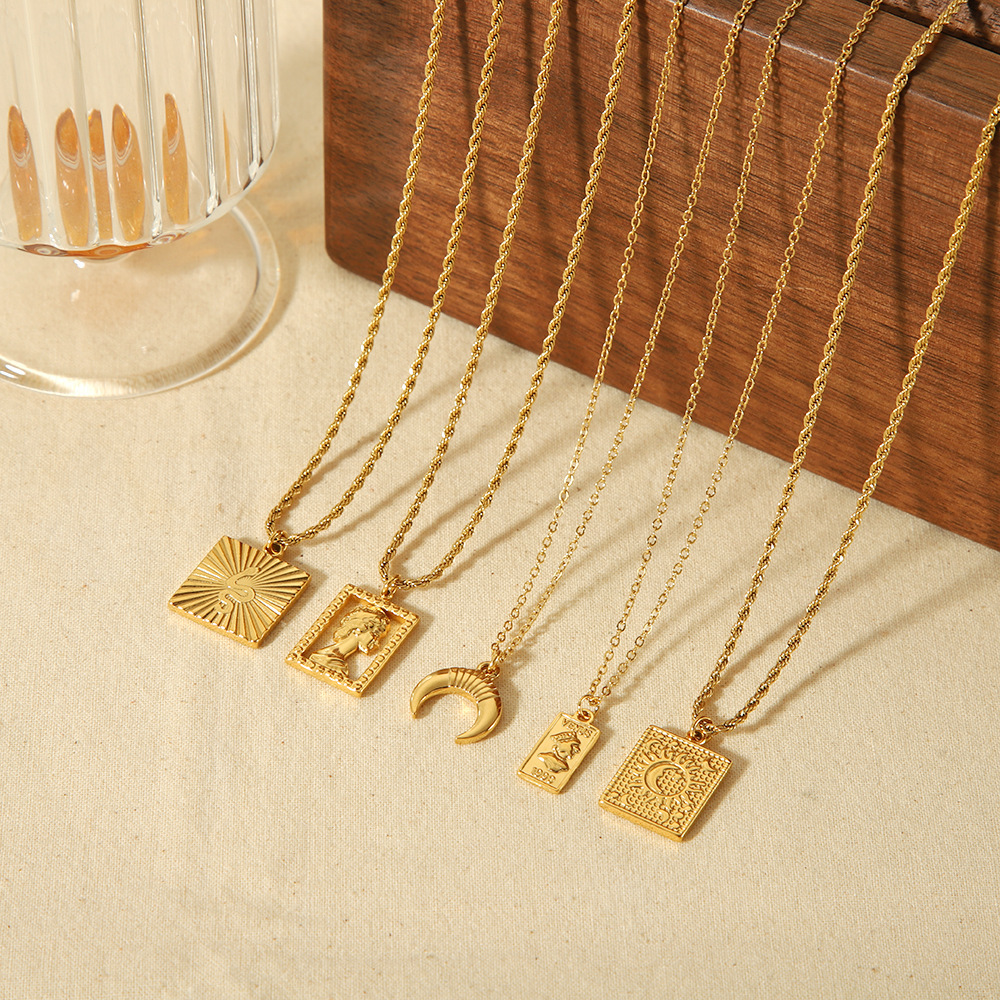 PVD Plated Stainless Steel  Pendant Necklace