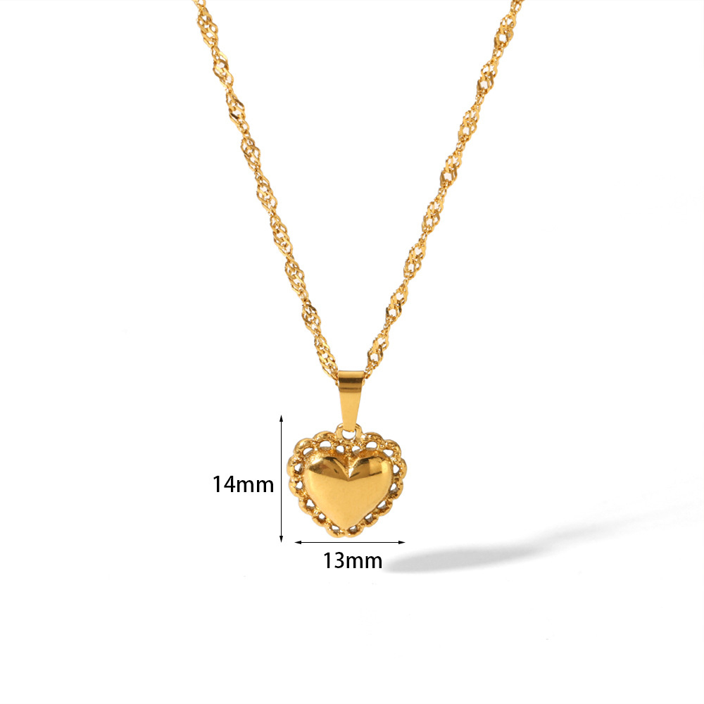 Heart Pendant Necklace Stainless Steel