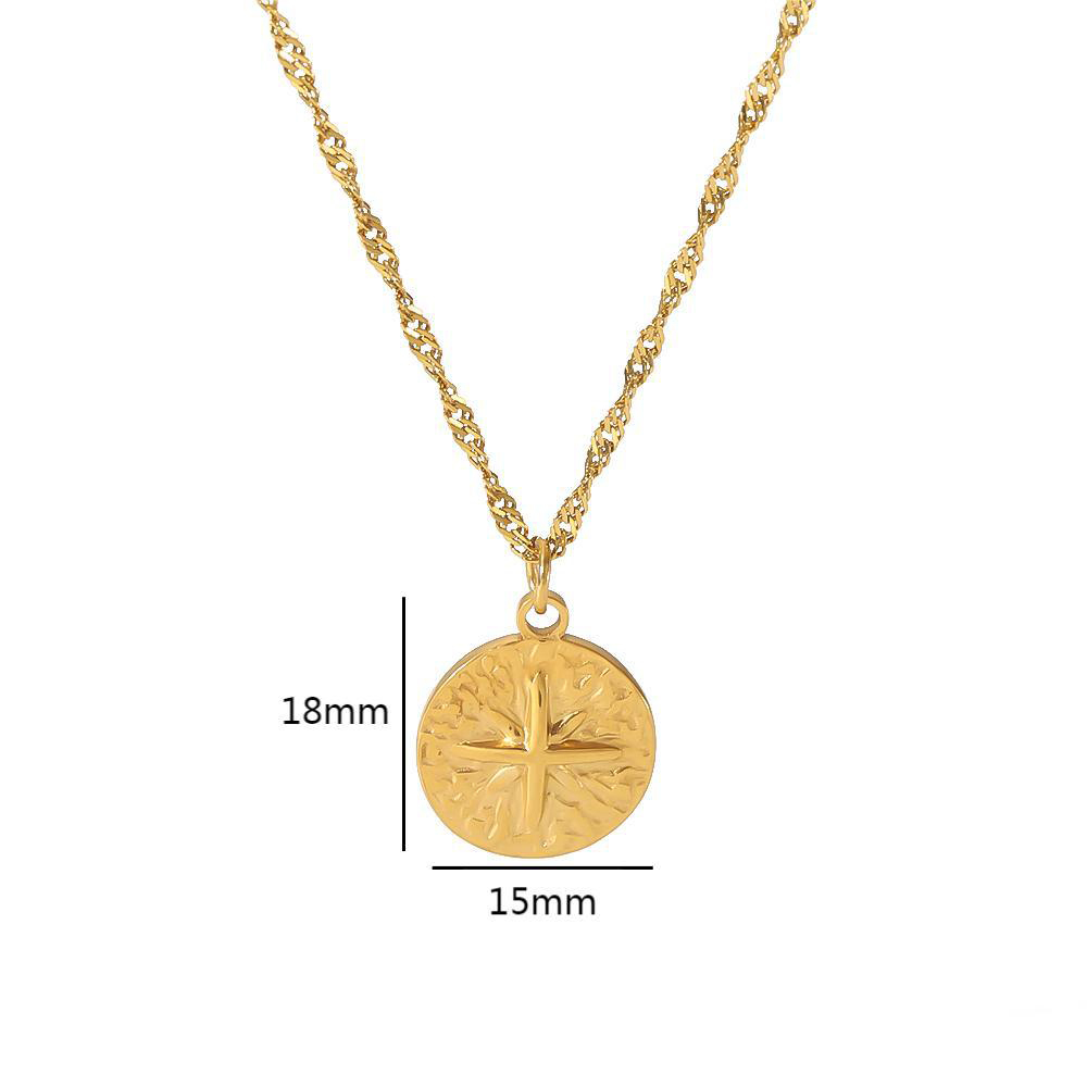 Round Pendant Necklace Stainless Steel