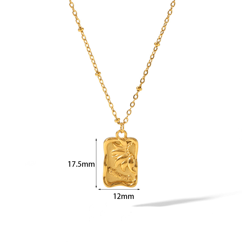 Pendant Stainless Steel Station Necklace