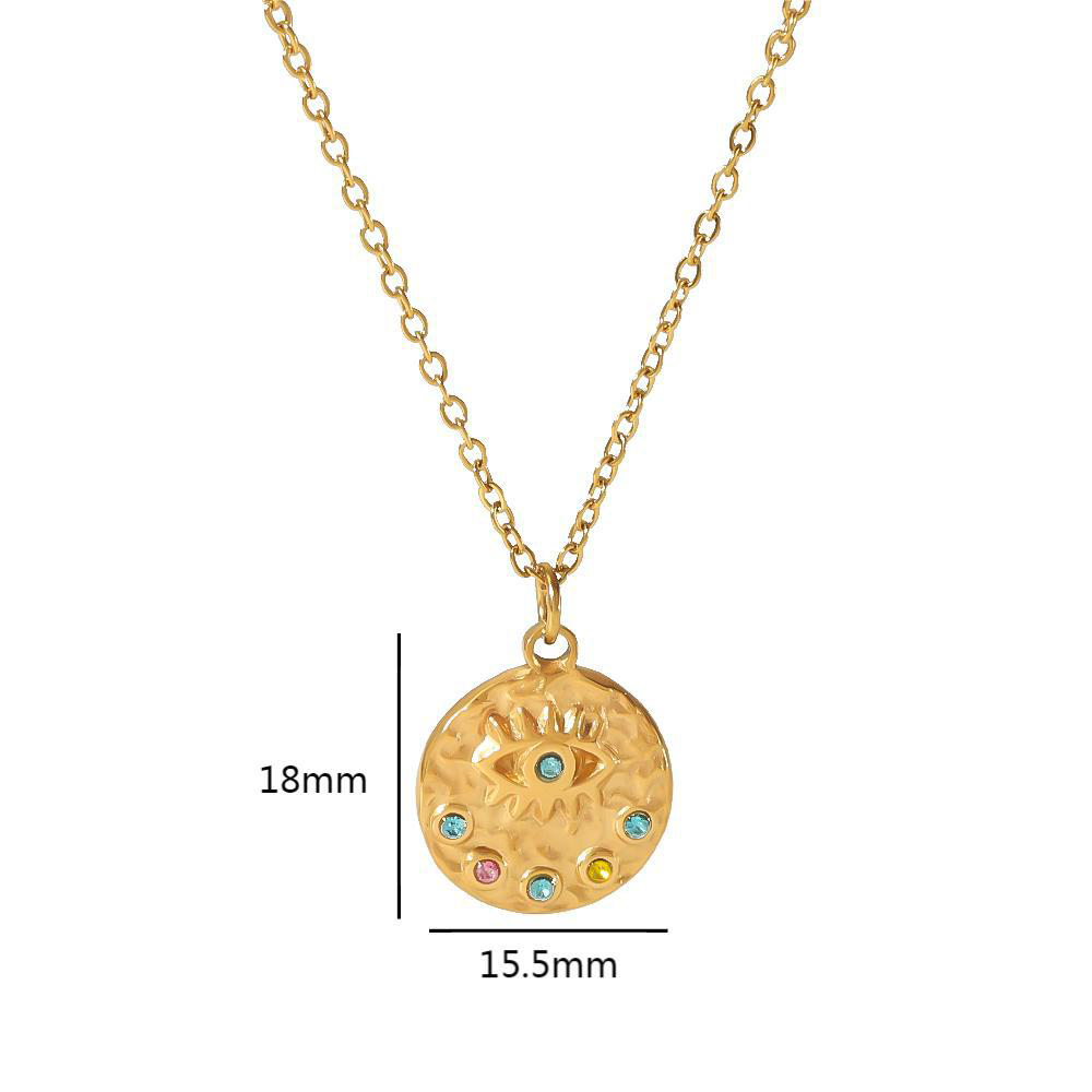 Rhinestone Pendant Necklace Stainless Steel