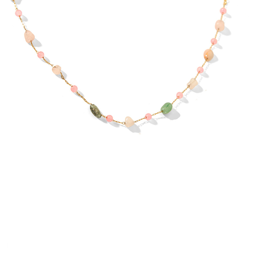 Chic Irregular Natural Stone Stainless Steel Site Necklace