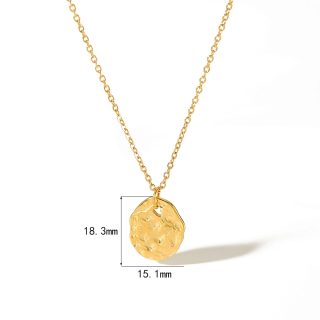 18K Electroplated Stainless Steel Irregular Shape Cameo Pendant Necklace