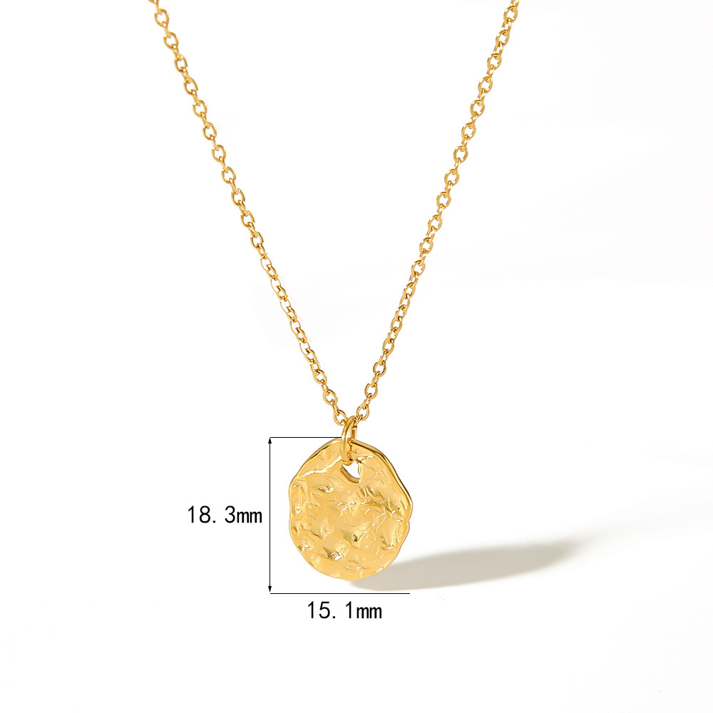 18K Electroplated Stainless Steel Irregular Shape Cameo Pendant Necklace