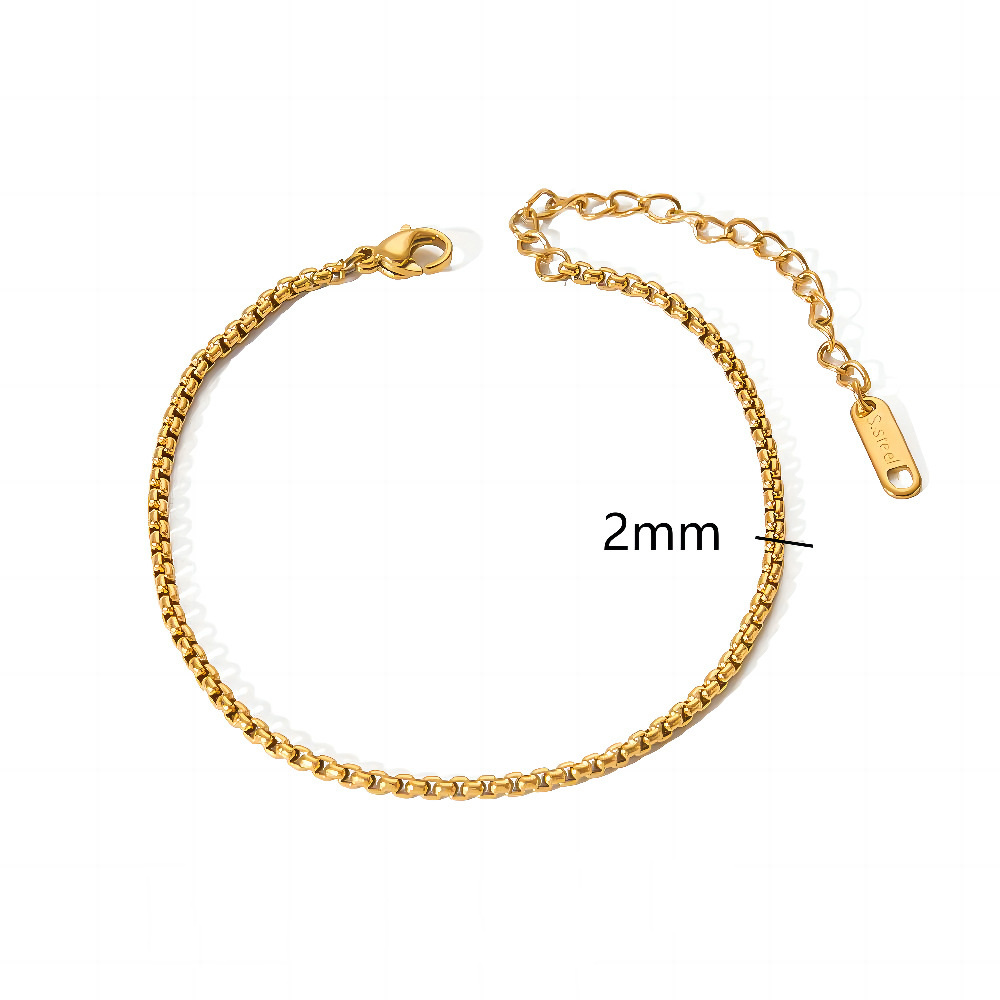 Simple Rolo Chain Bracelet 18k Gold Plated Stainless Steel