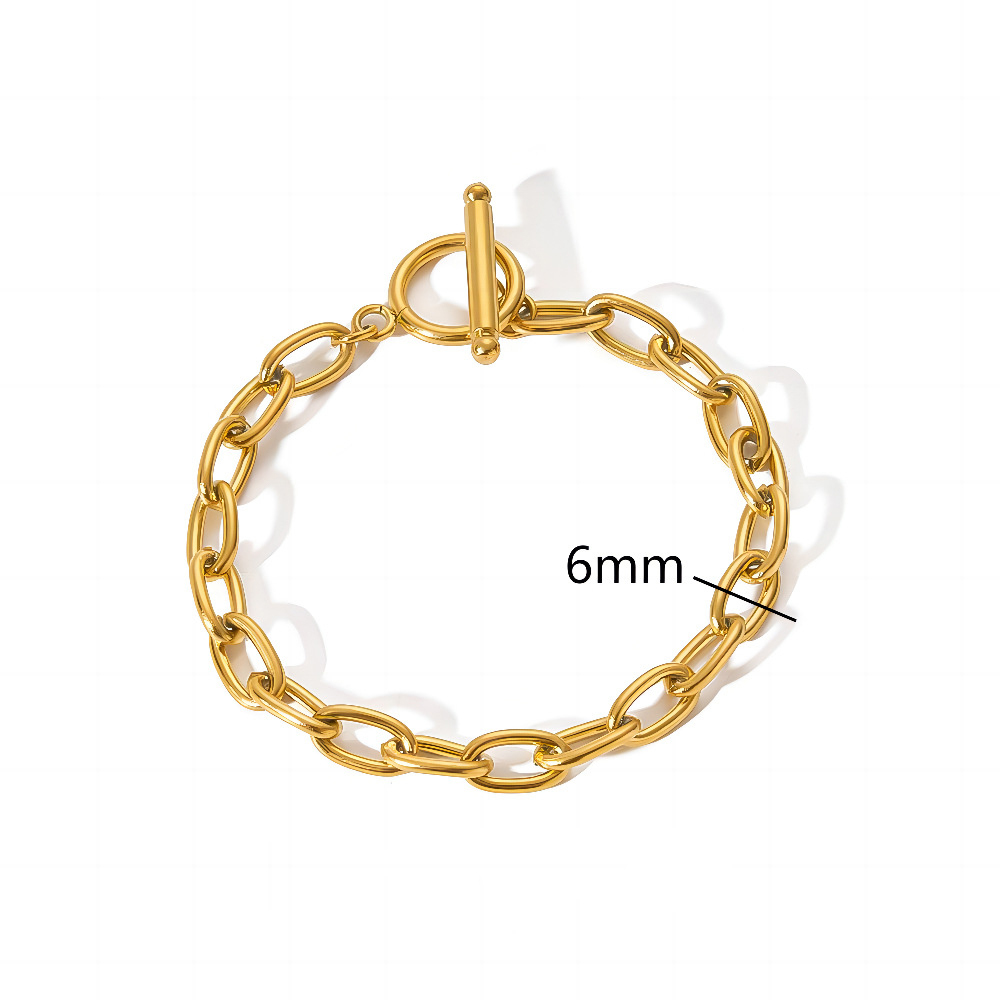Glossy OT Bracelet 18K Gold 316L Stainless Steel