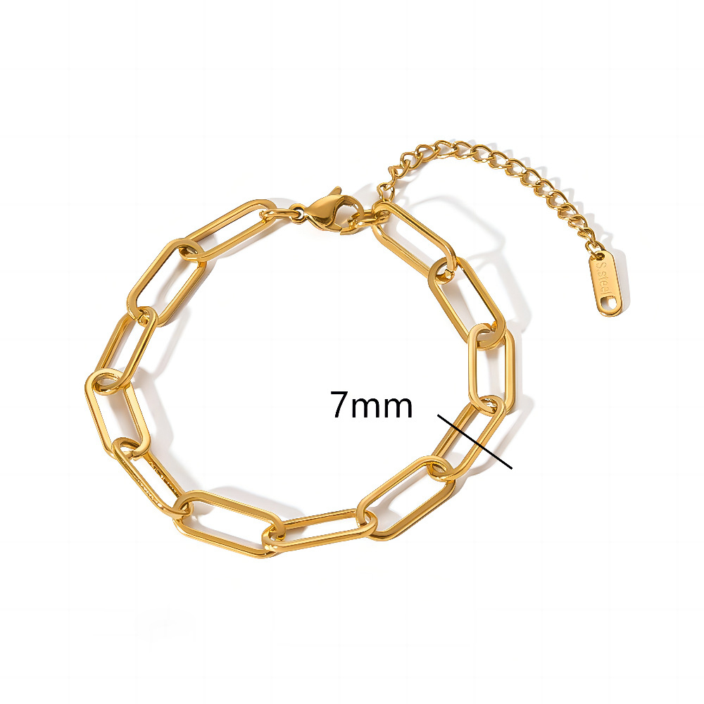 Minimalist Cable Chain Bracelet Gold Plated Stainless Steel