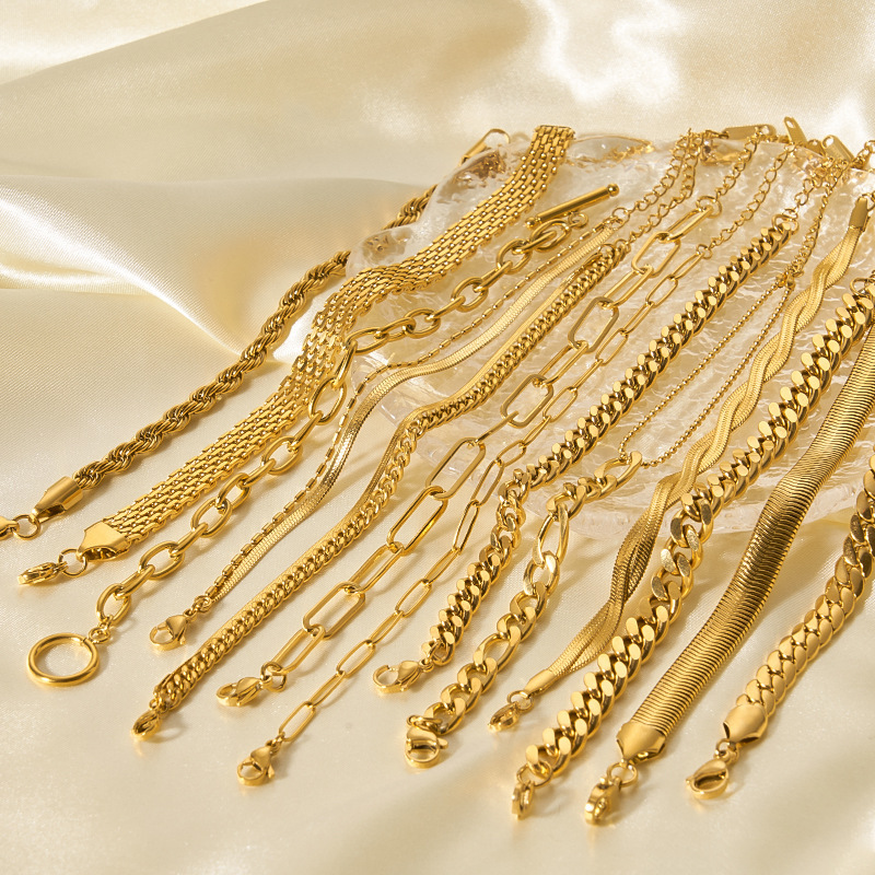 Trendy Waterproof Bracelet 18K Gold Plated Stainless Steel