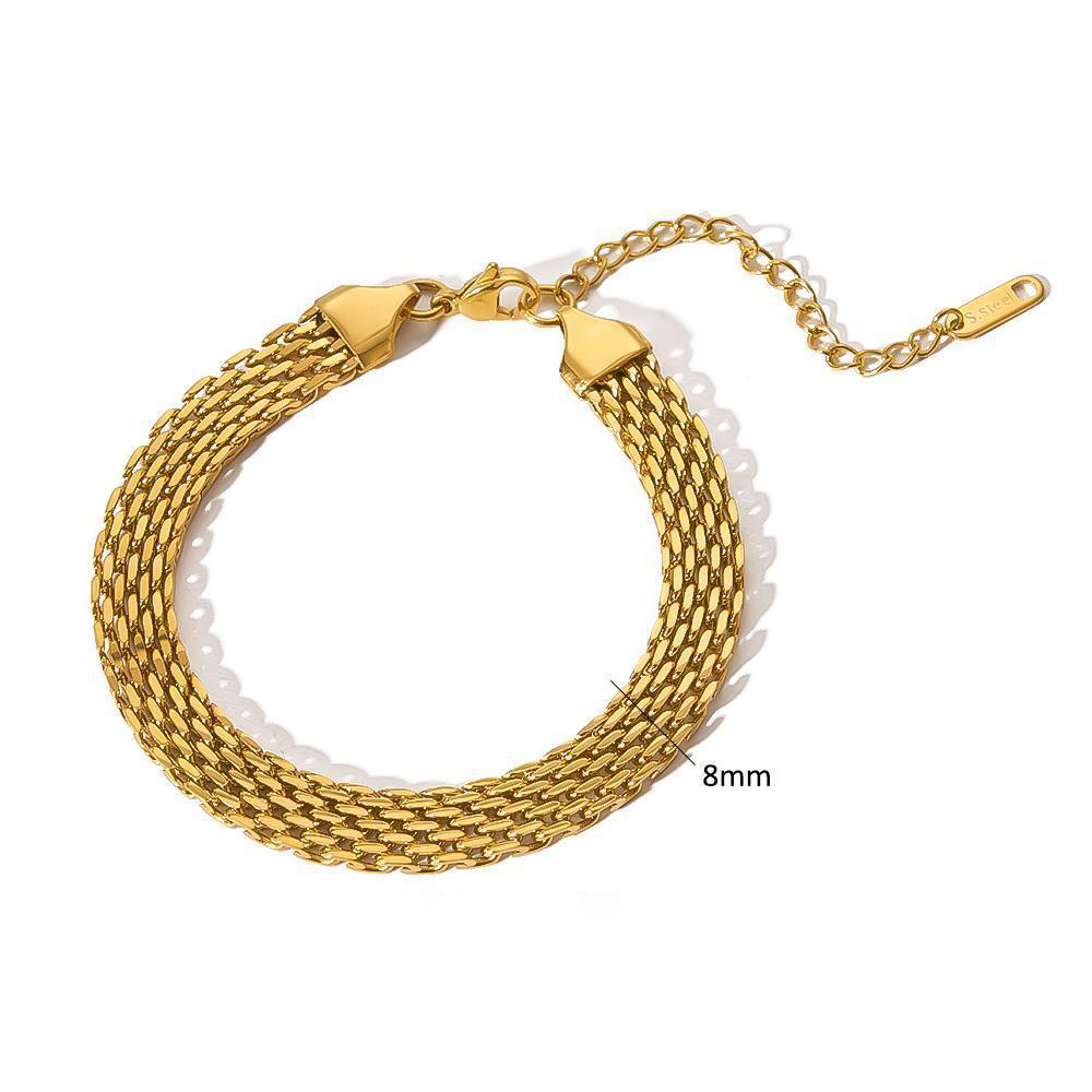 Trendy Waterproof Bracelet 18K Gold Plated Stainless Steel