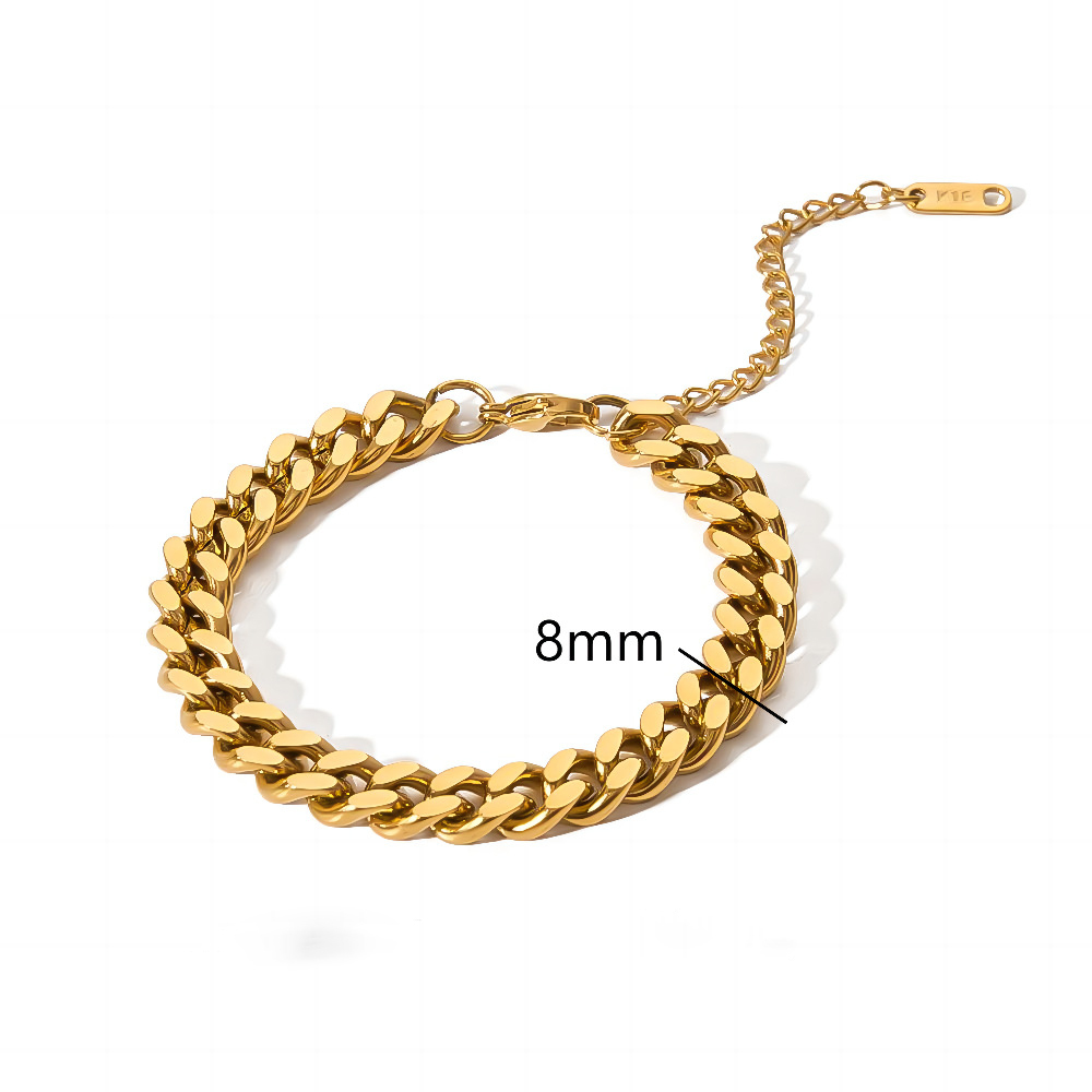 Shiny 316L Stainless Steel Curb Bracelet