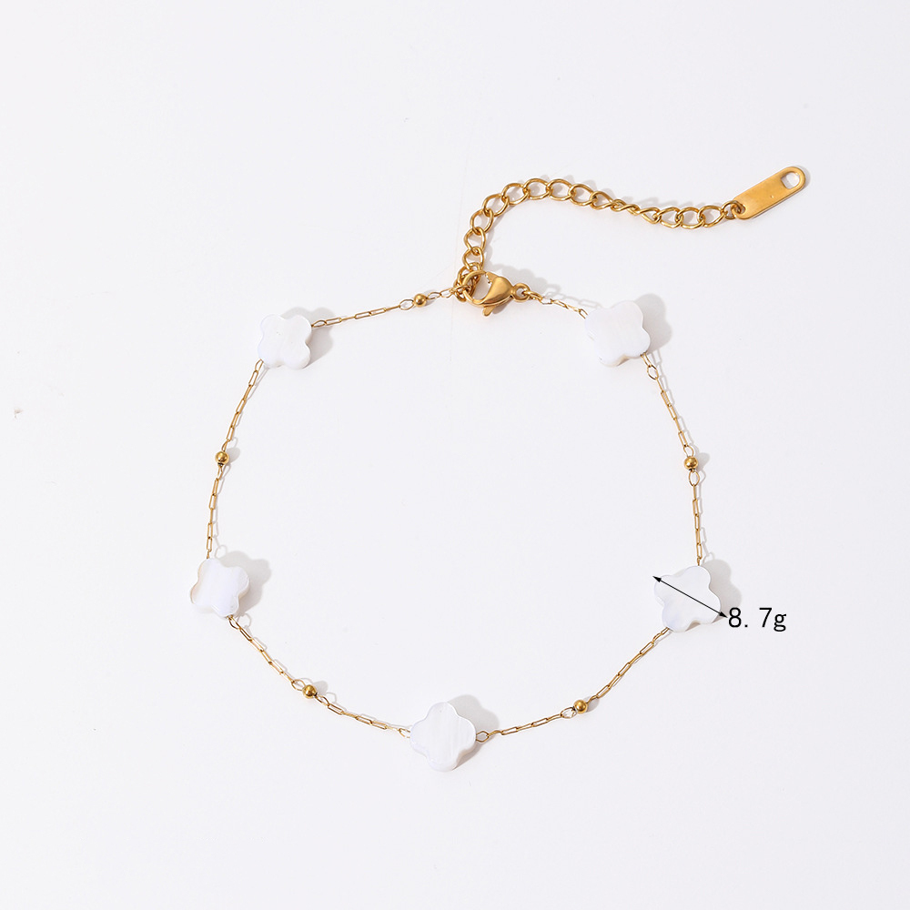 French White Shell Collection Bracelet Stainless Steel
