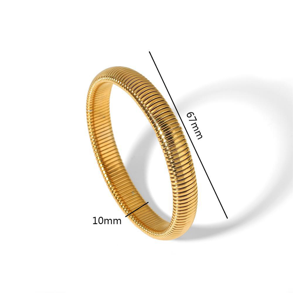 Minimalistic 18K Gold Plated Stainless Steel Stretch Bangle