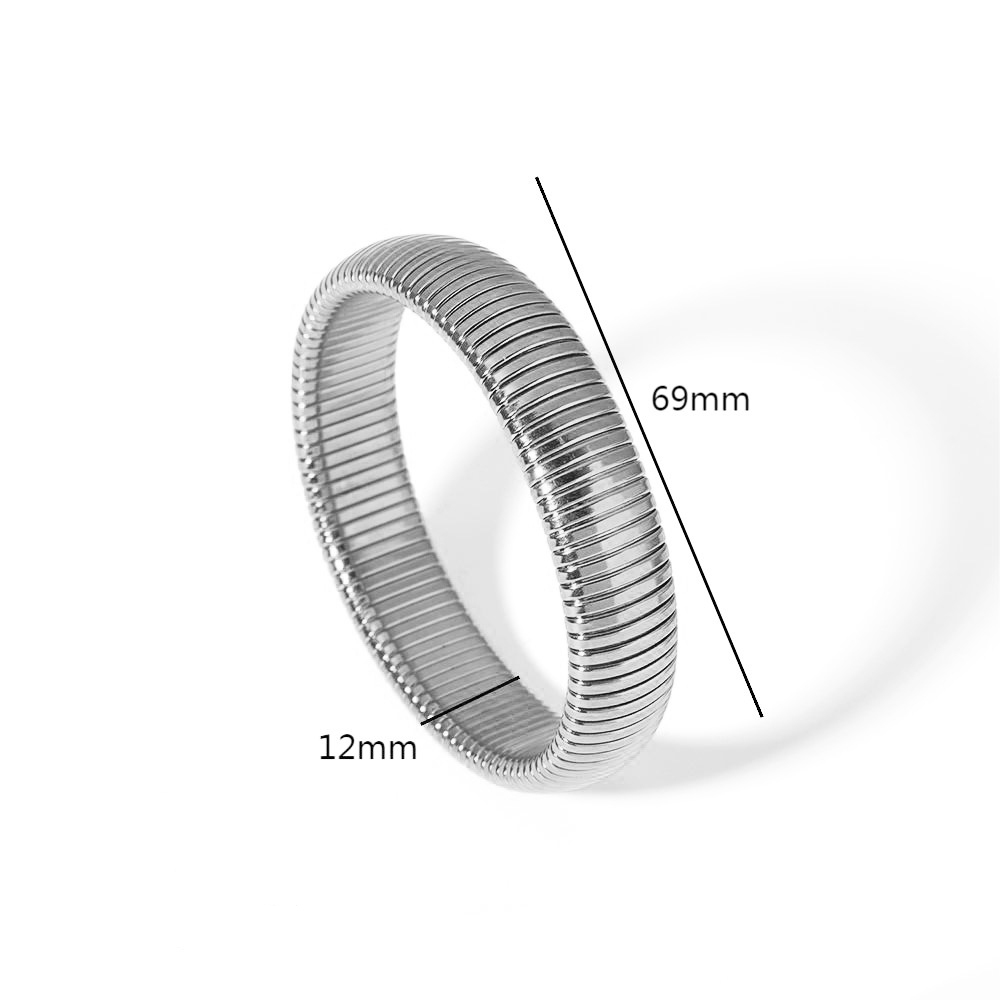 Minimalistic 18K Gold Plated Stainless Steel Stretch Bangle