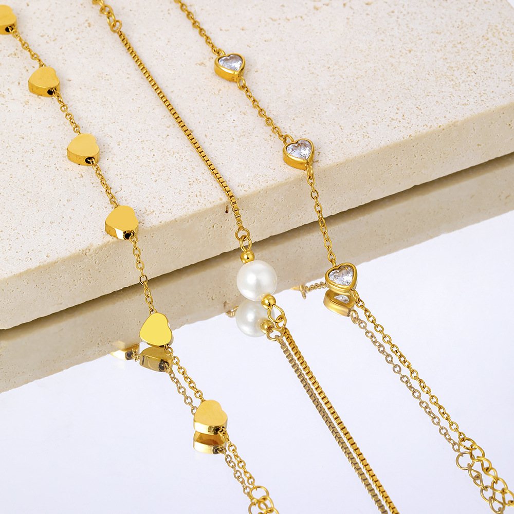 INS Style Pearl Bracelet 18K Gold Stainless Steel PVD Plating