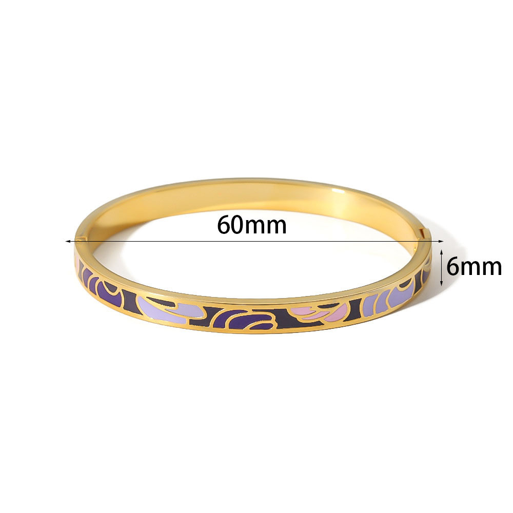 Waterproof 18K Gold Stainless Steel Cuban Chain Bracelet with Rhinestones