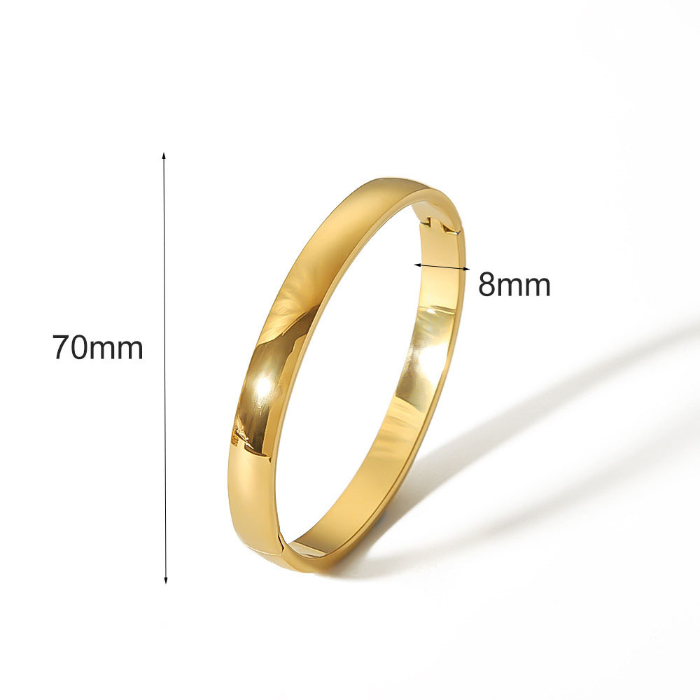 18K Gold Stainless Steel Painted Enamel Bangle PVD Plated