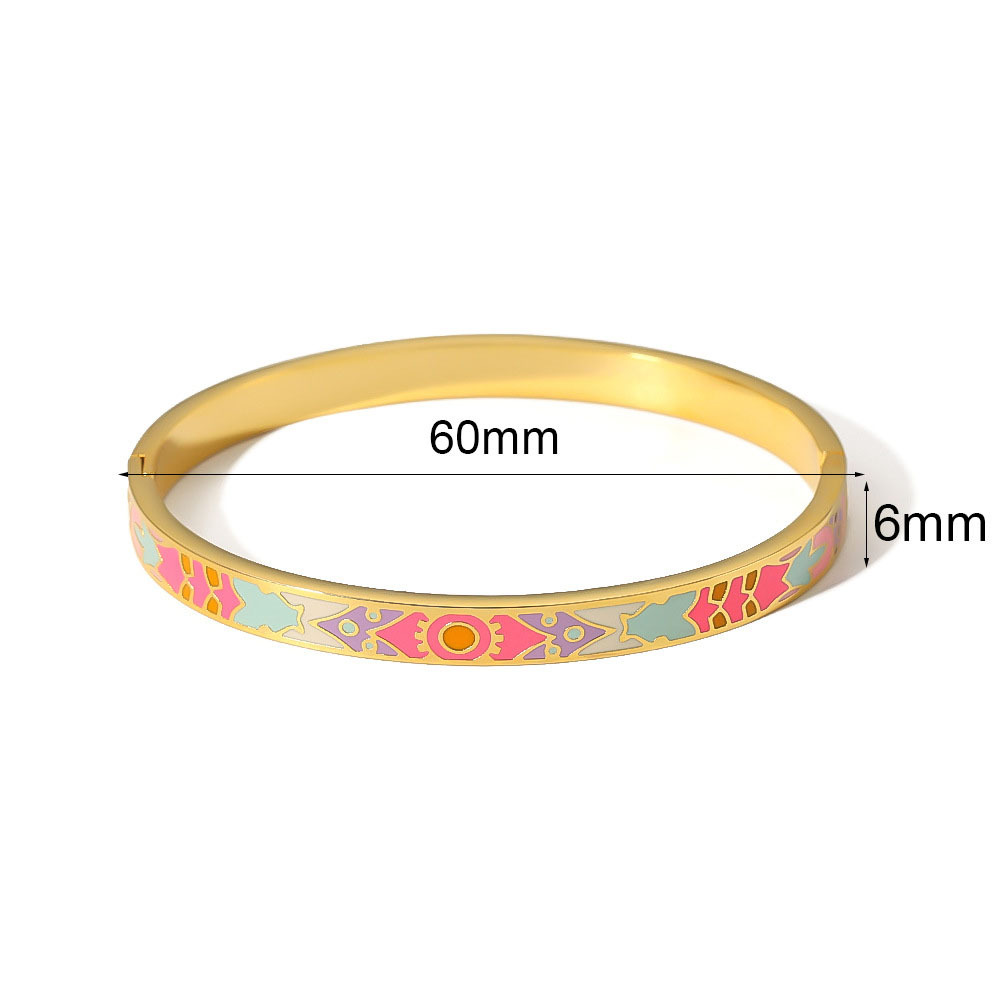 Waterproof 18K Gold Stainless Steel Cuban Chain Bracelet with Rhinestones