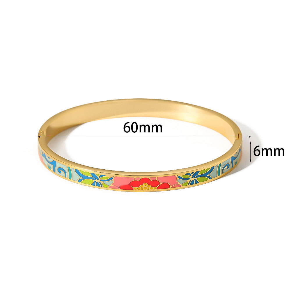 Waterproof 18K Gold Stainless Steel Cuban Chain Bracelet with Rhinestones