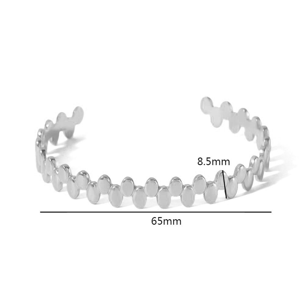 Glossy Stainless Steel Open Bangle Vacuum Plated (colors in gold and silver)