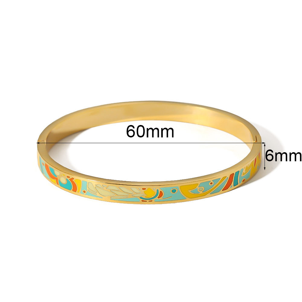 Waterproof 18K Gold Stainless Steel Cuban Chain Bracelet with Rhinestones