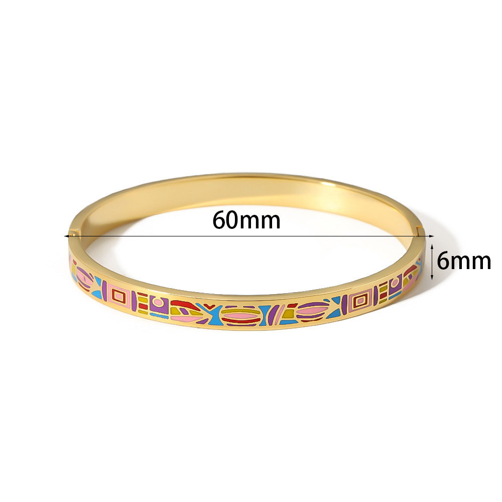 Waterproof 18K Gold Stainless Steel Cuban Chain Bracelet with Rhinestones