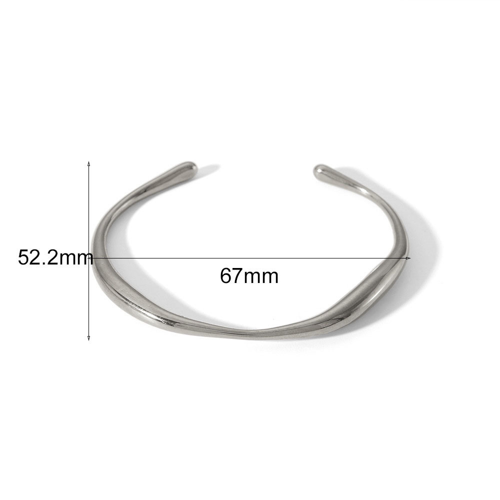 Ins Style Open Bangle in 18k Plated Stainless Steel