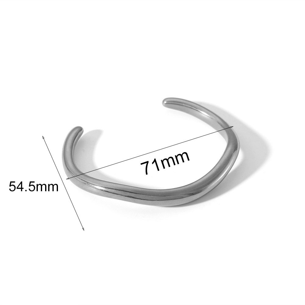 Ins Style Open Bangle in 18k Plated Stainless Steel