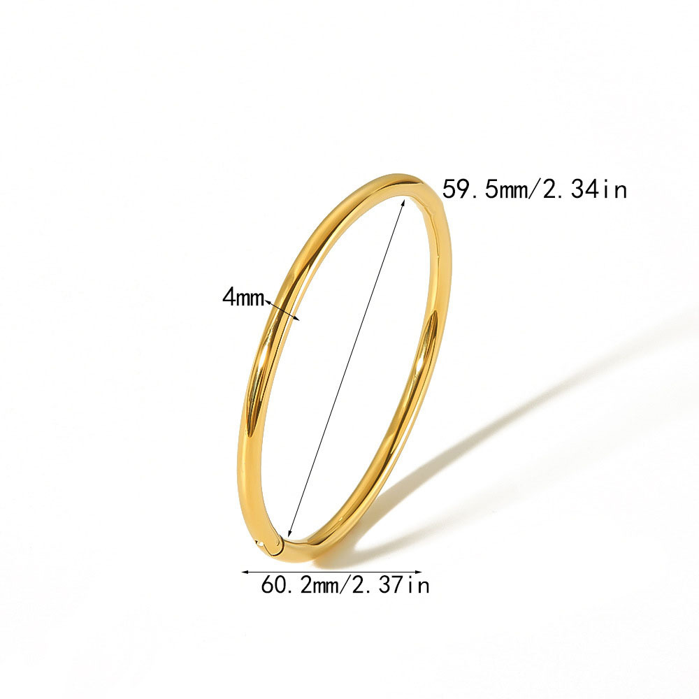 Classic 18K Gold Vegan Round Stainless Steel Bangle
