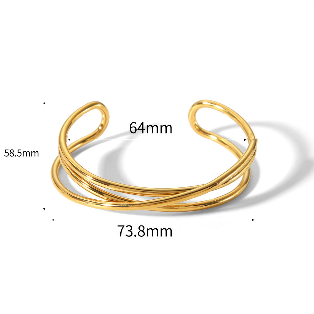 Complex PVD Coated 316L Stainless Steel Linear Bangle