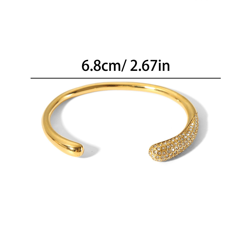 Chic Polished Open Bangle Collection in Stainless Steel