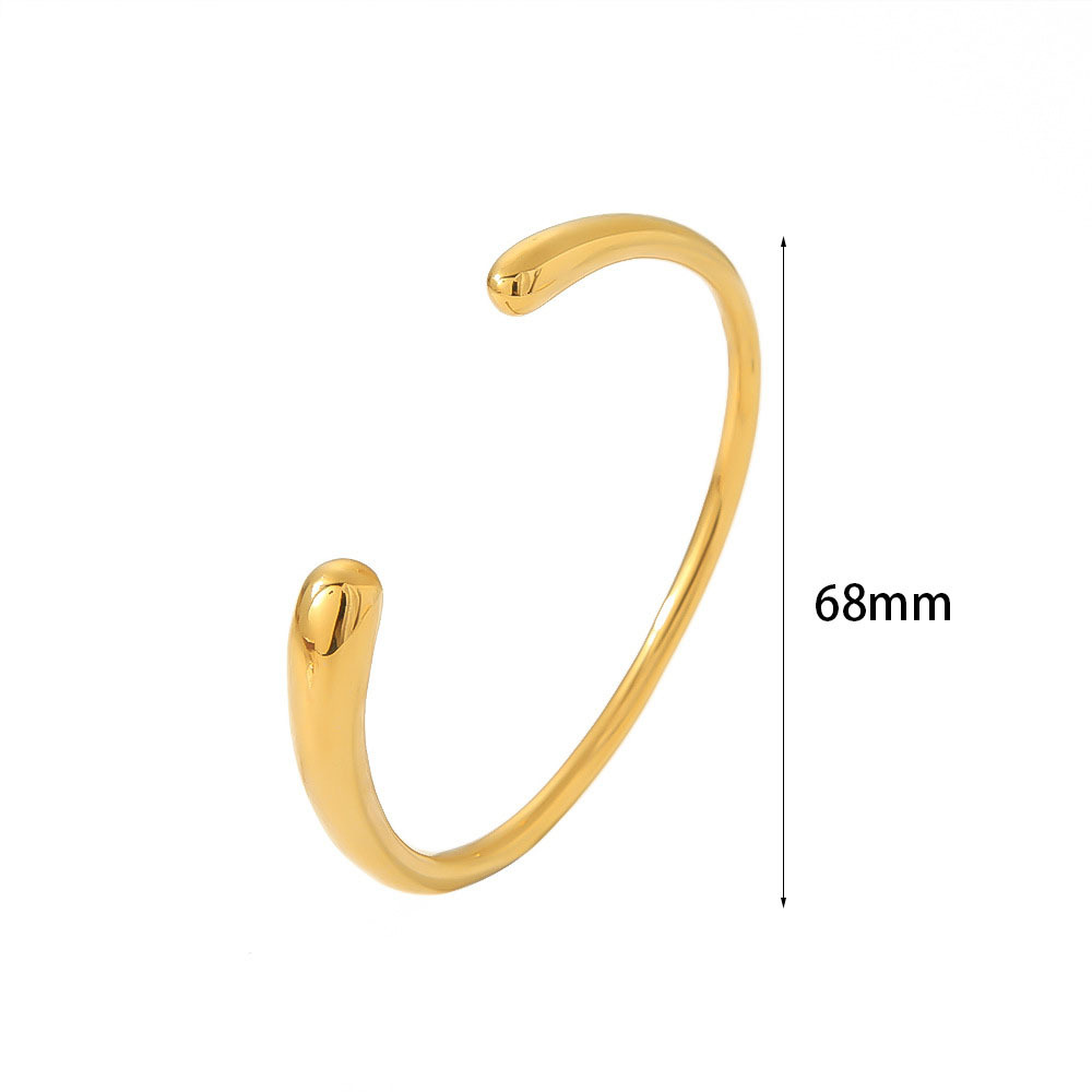 Chic Polished Open Bangle Collection in Stainless Steel