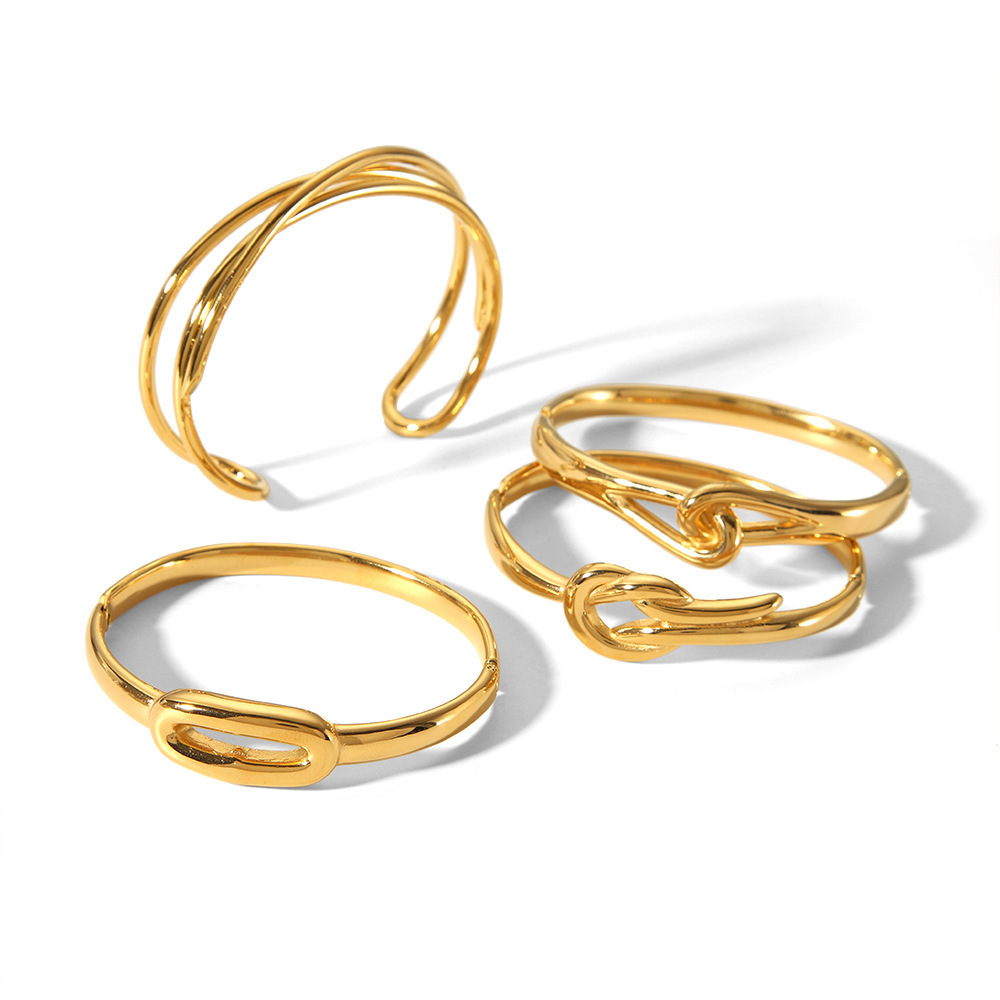 Complex PVD Coated 316L Stainless Steel Linear Bangle