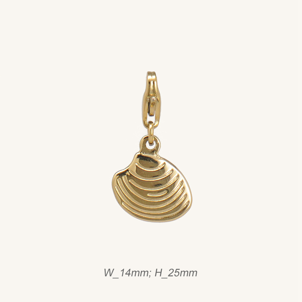 Shell Charm in Gold Plating Stainless Steel