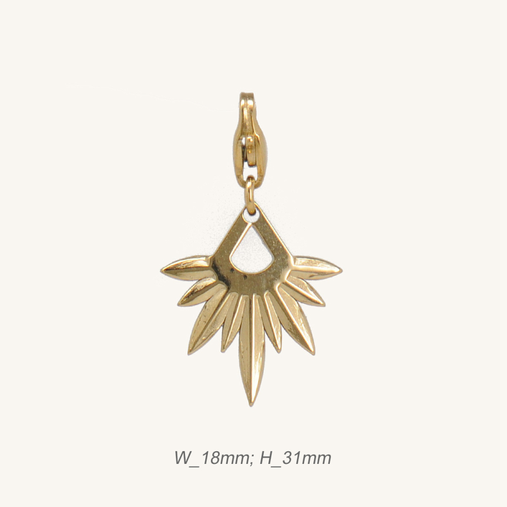 Sunburst Motif Pendant in Stainless Steel / Pendentif Soleil