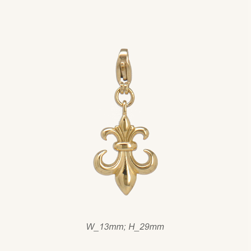 Iris Charm Stainless Steel  Gold Plated