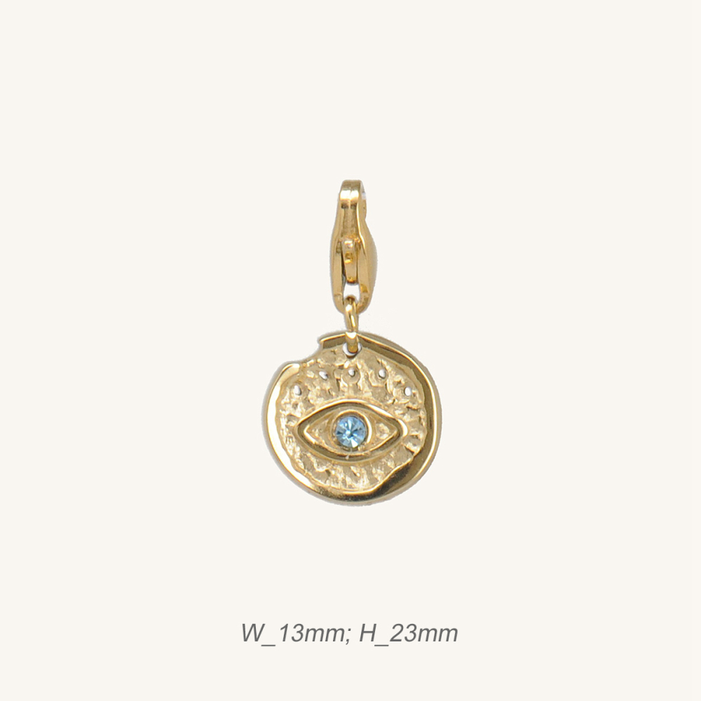 Chic Evil Eye Stainless Steel Pendant with Blue Topaz