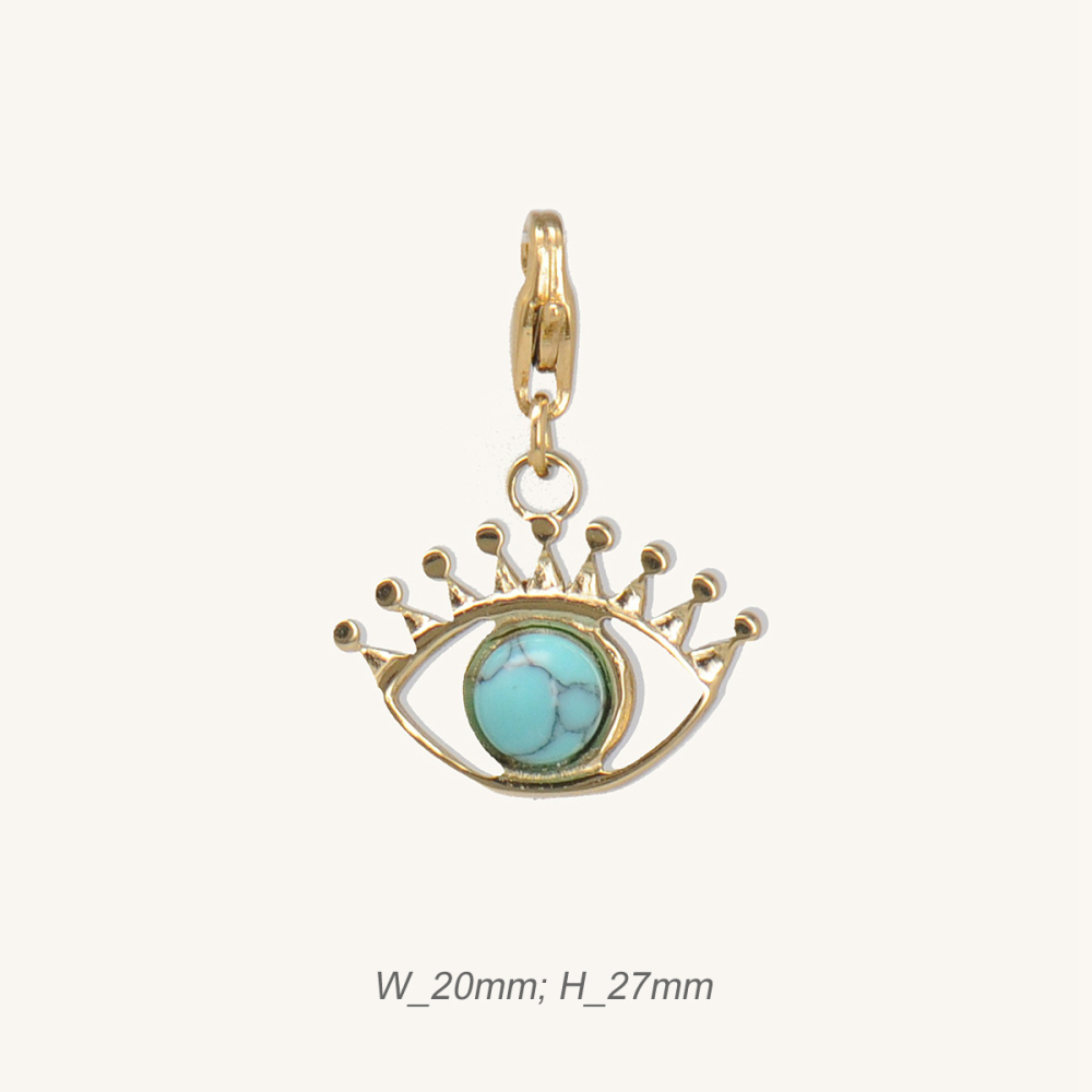Gold Plated  Stainless Steel  Angel's Eye Pendant with Turquoise