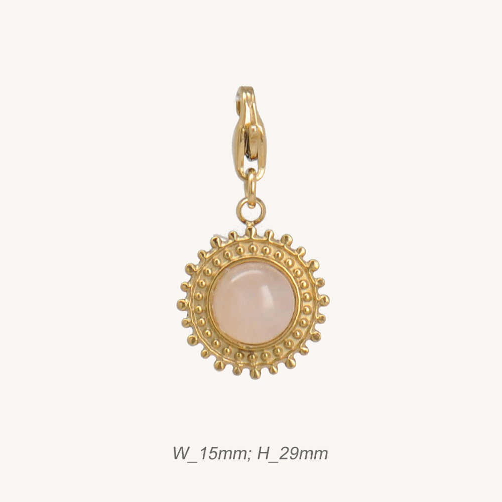 Chic Charm inlaid with White Marble in Stainless Steel with PVD Plating